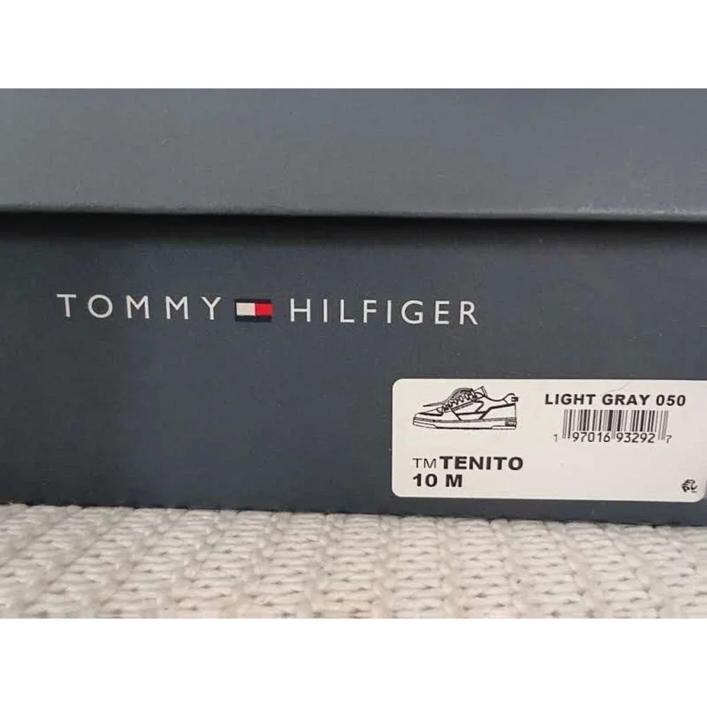 Tommy‎ Hilfiger Tenito Mens Light Gray Low Top Sneakers Size 10 M Memory Foam